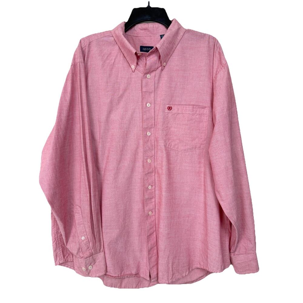 Izod Men's Pink Button Down Shirt XL Long Sleeves Spring Easter Church‎ Office